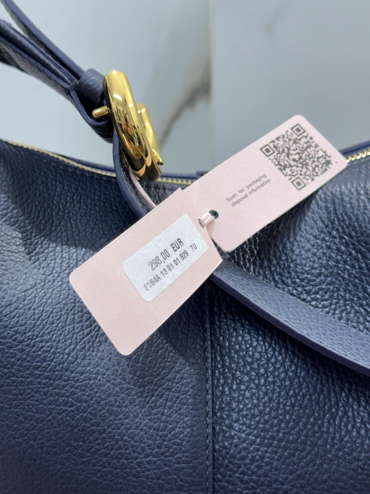 Coccinelle Borsa Pelle Blu C Easy 100% Pelle Made In Italy Donna