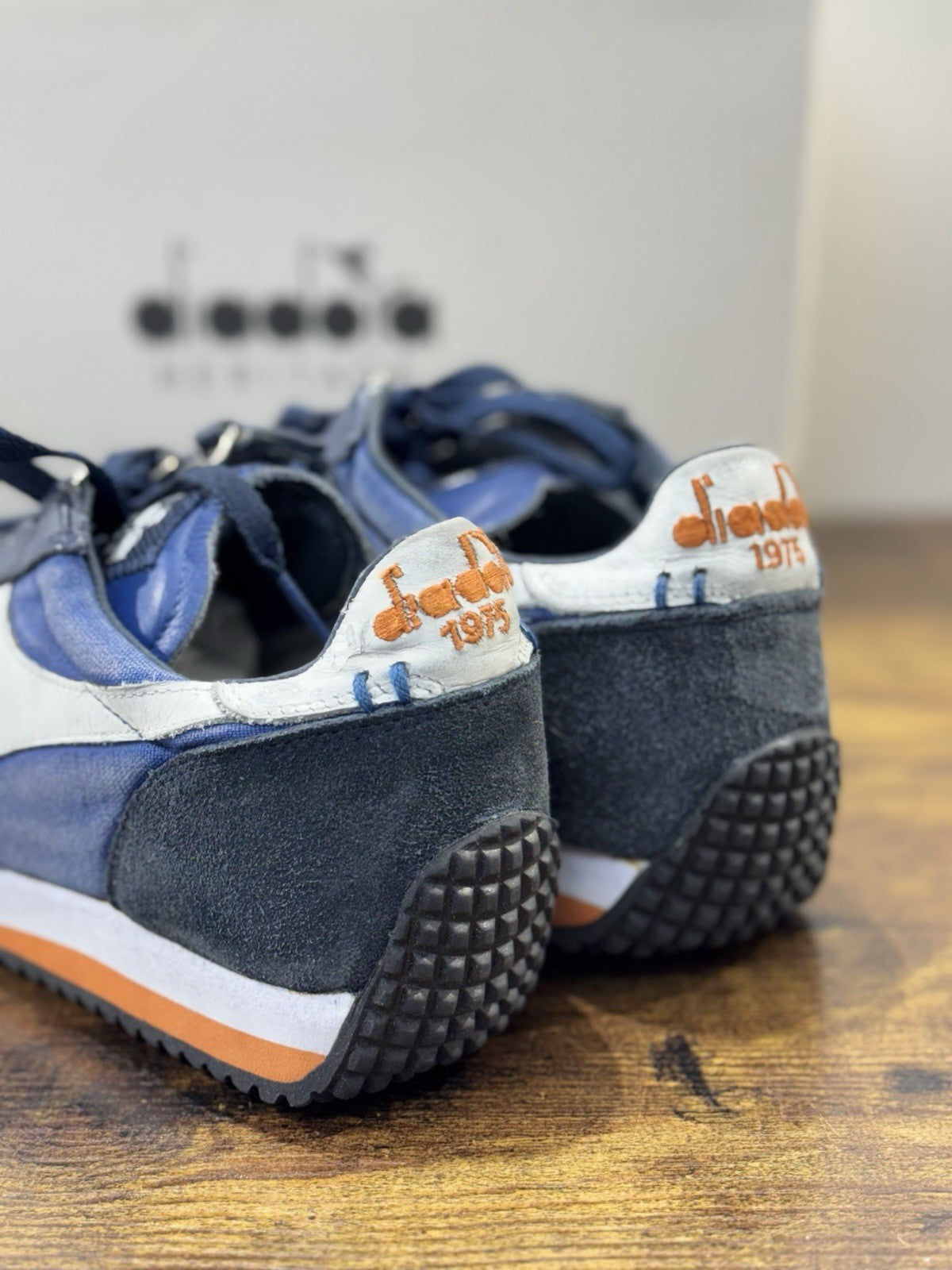 diadora heritage Sneaker Equipe Dirty Stone Wash Blu      Made In Italy  Uomo 40