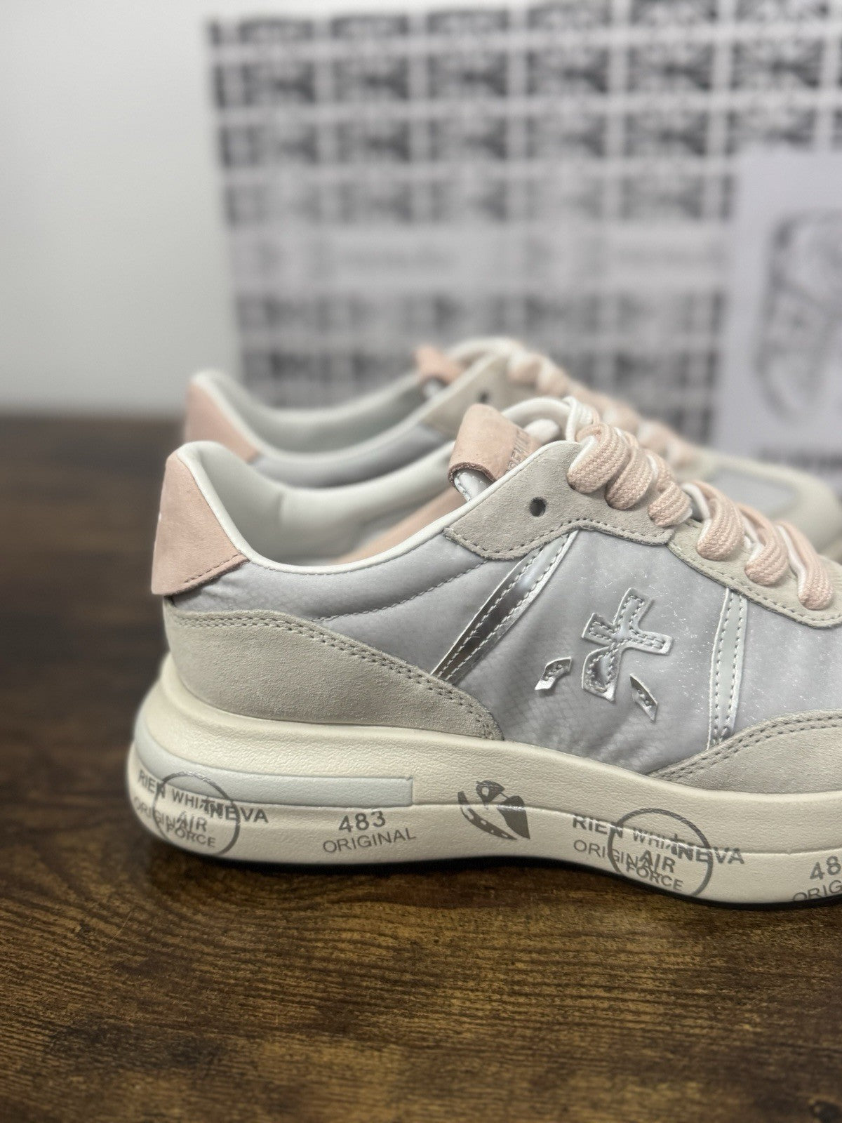 Premiata Cassie  Sneaker Pelle Suede Light Grey Pink   Casual Premiata Donna 37