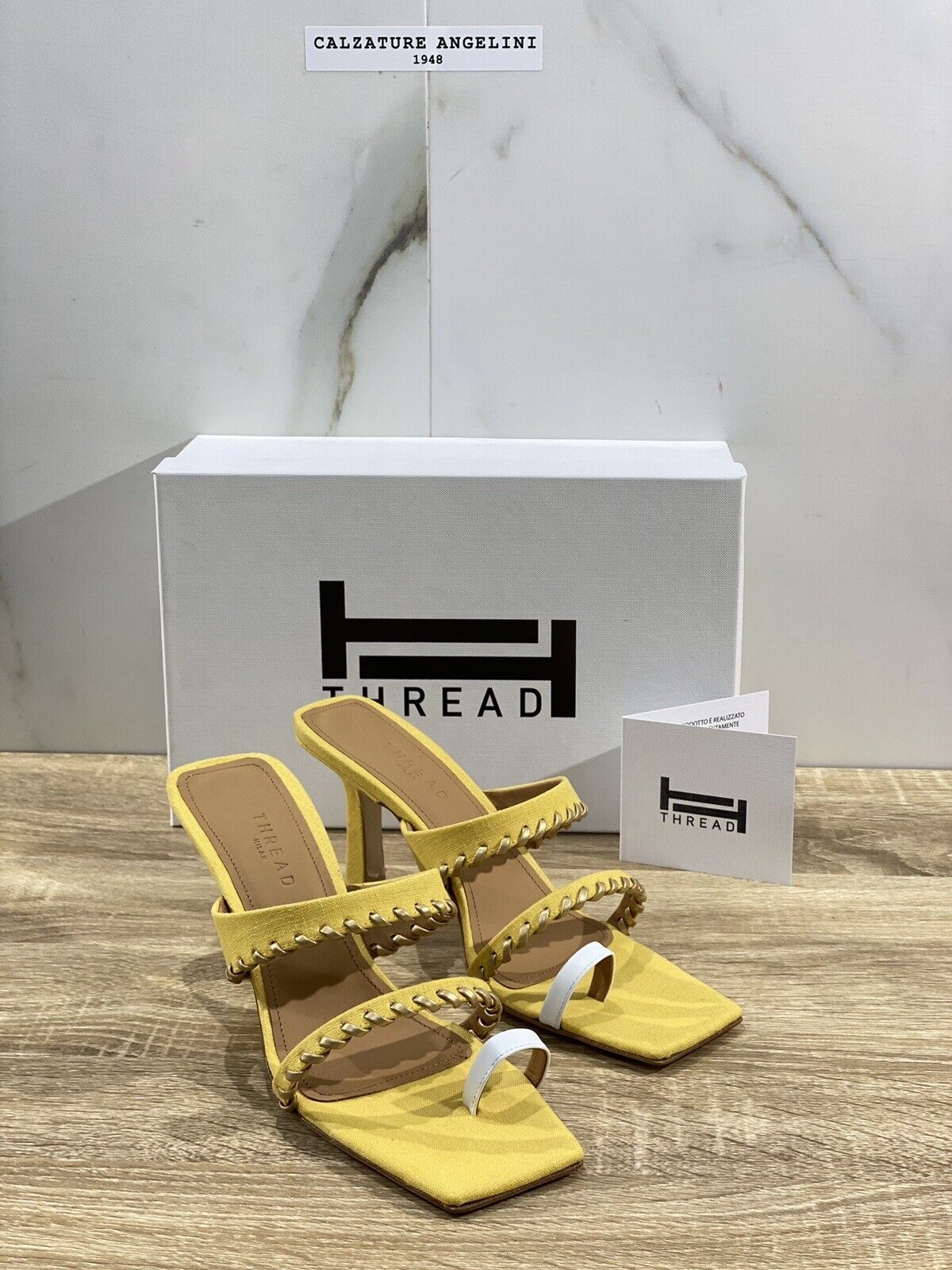 Thread Milano Sandalo Donna Emilie In Lino Giallo Made In Italy 40