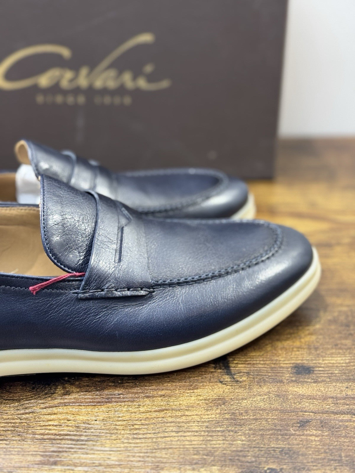 Corvari Scarpa Uomo Mocassino Summer Walk Pelle Blu  Casual Corvari Uomo 45