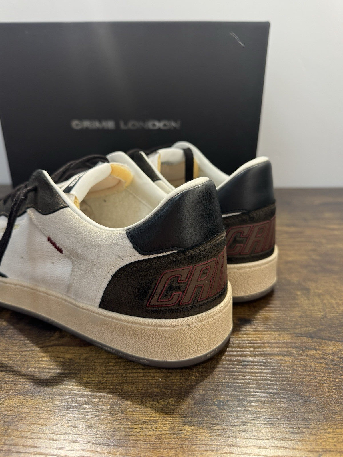 Crime London Sneaker Chelsea  Pelle  Brown Bianca Causal Uomo 45