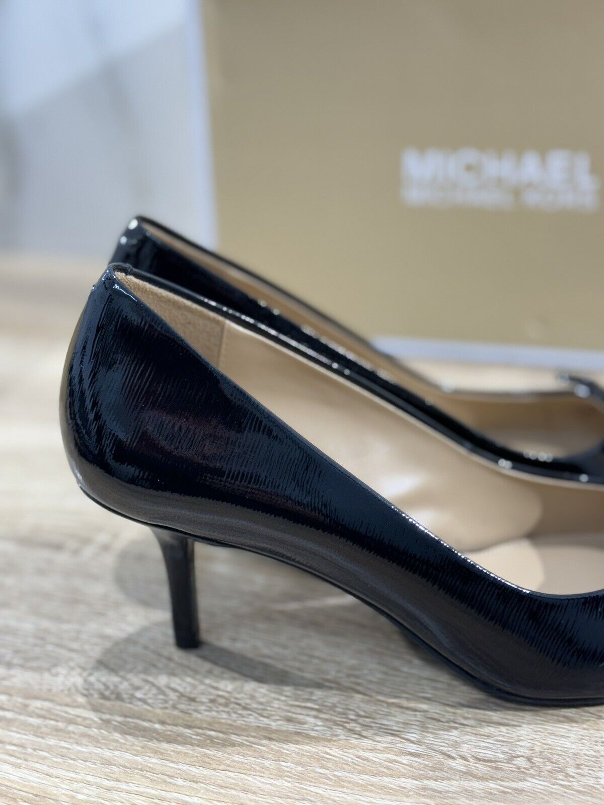 Michael Kors Nancy Flex Mid Pump Nero Pelle Con Tacco 36