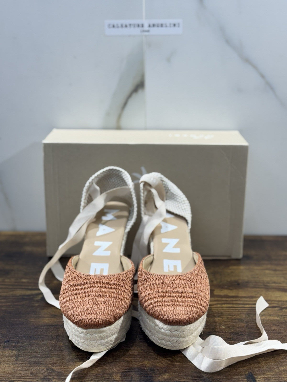 Manebi Espadrilles Suede Orange Rust  Zeppa Casual Manebi Shoes Donna 38