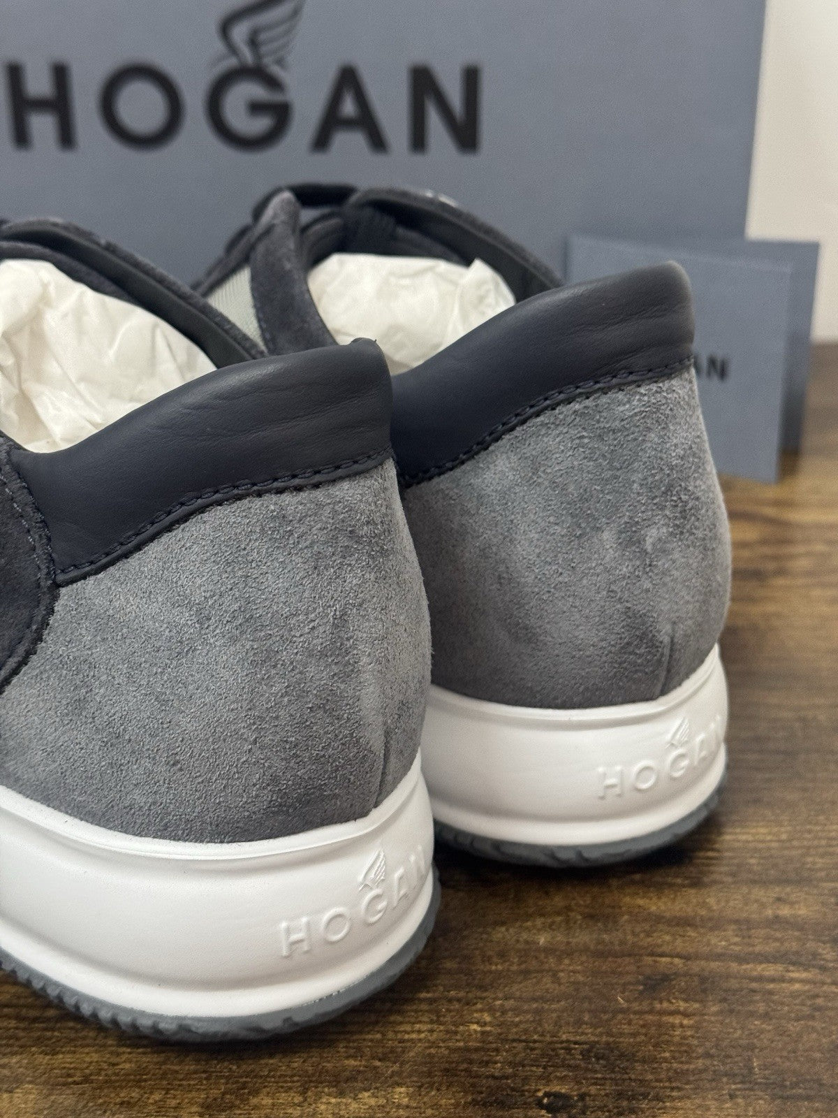 Hogan New Interactive Suede Blu Avio  Casual Sneaker Hogan Uomo 39