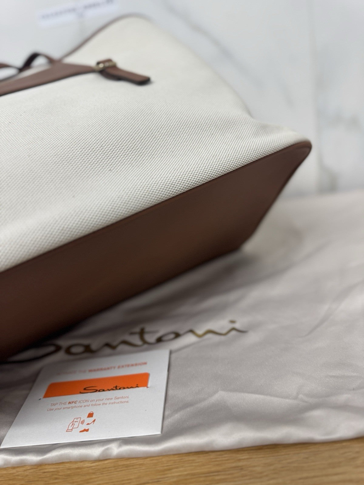 Santoni Borsa Maxi Shopping  Pelle Cuoio Luxury Santoni Borsa Donna