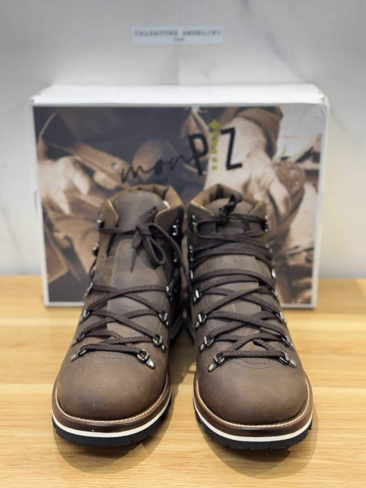 Monpiz Pedula Cortina Fondo Vibram Pelle Marrone Casual Boot Uomo 45