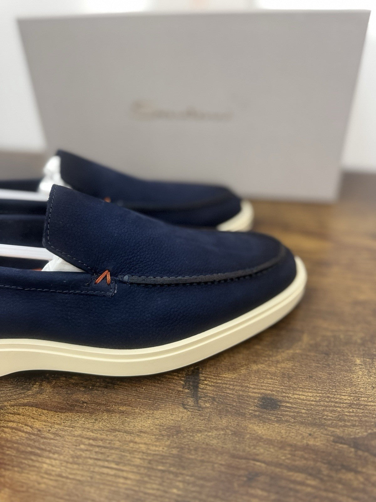Santoni Mocassino Summer Walk Suede Blu  Casual Santoni Uomo 41.5