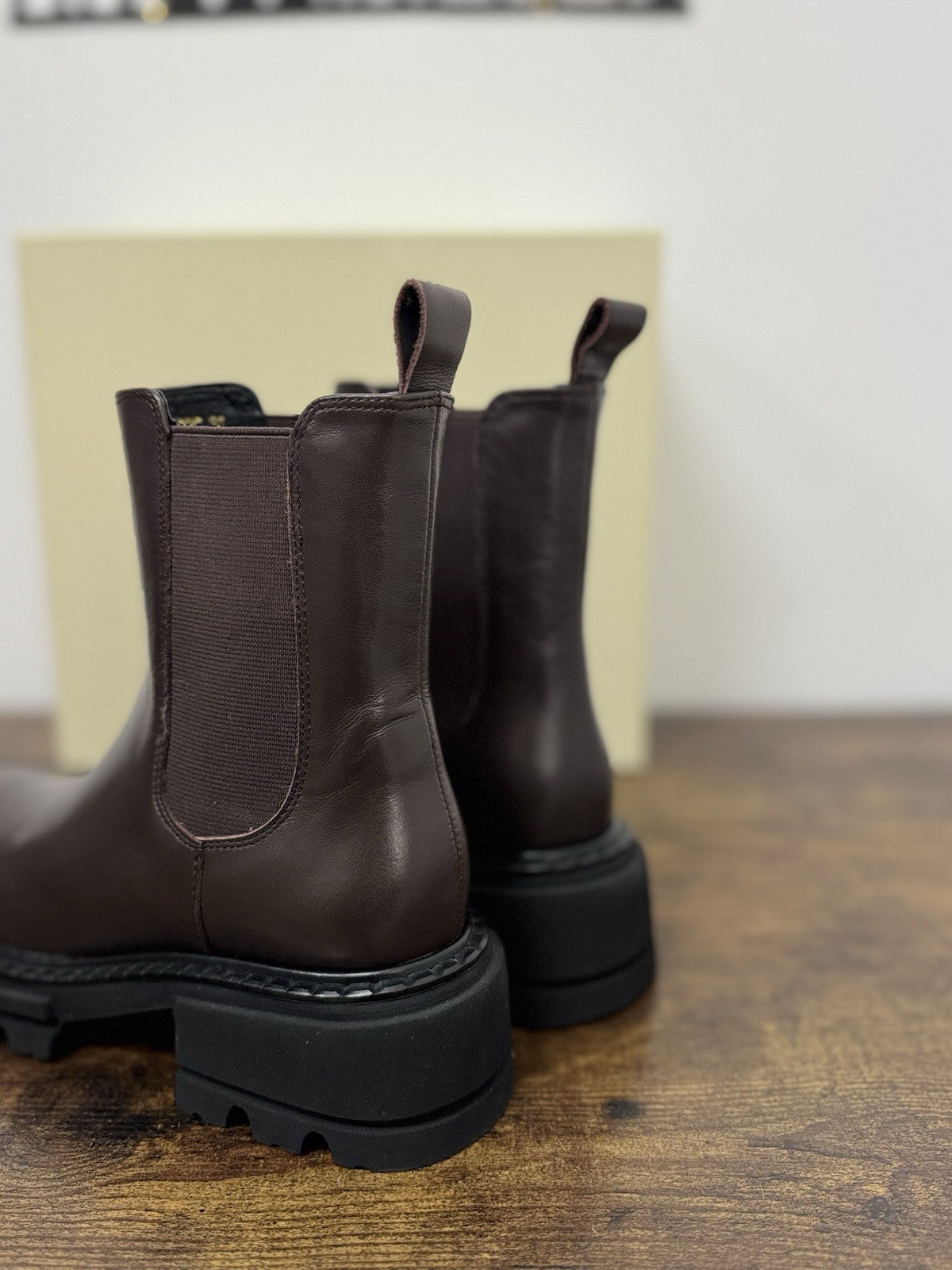 Roberto Serpentini Chelsea Boot Combat Pelle Marrone Casual Donna 41