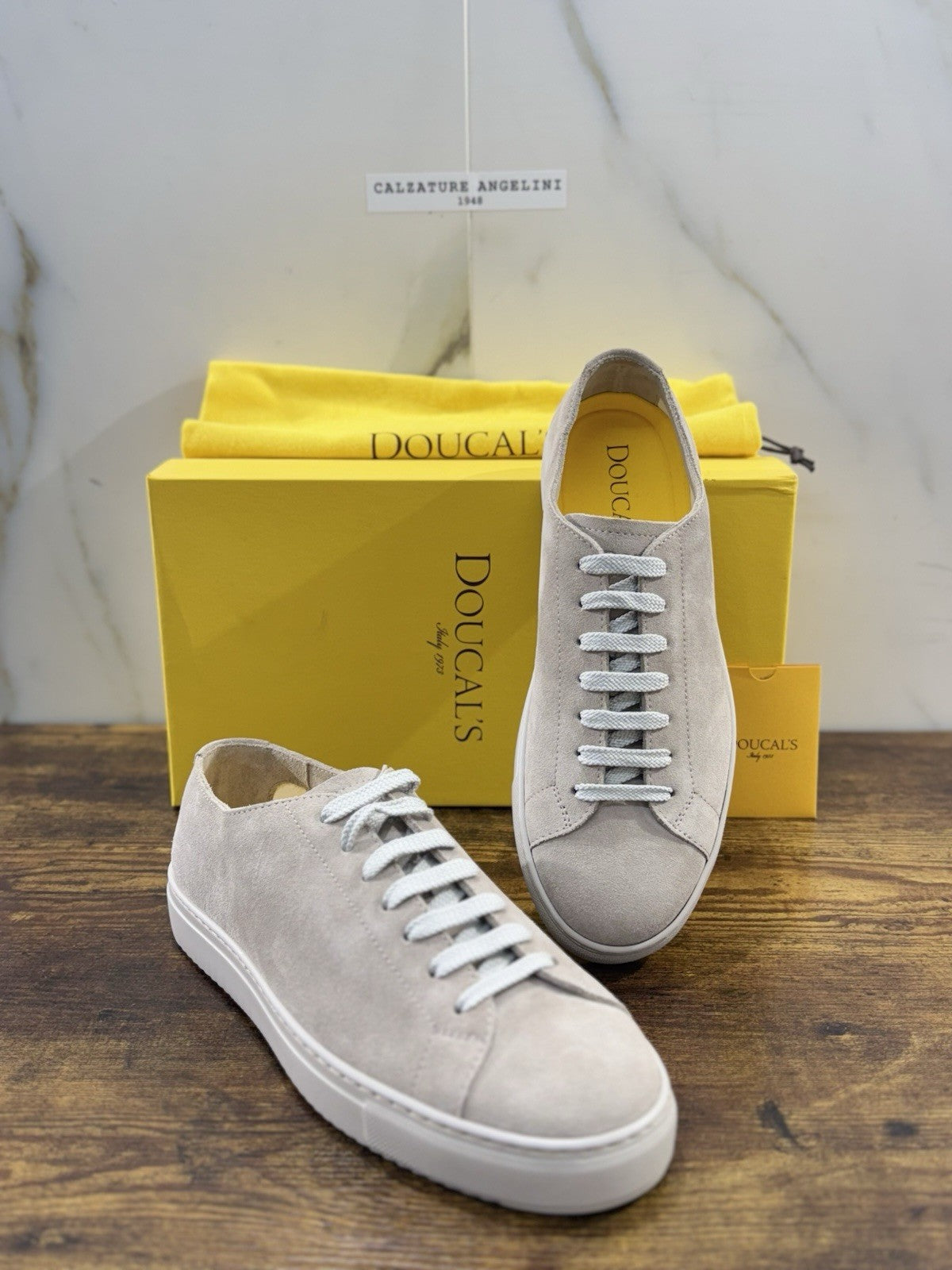 Doucal’s Sneaker Uomo Memory Foam Suede Grey  Men Doucal’s Extra Light 42.5