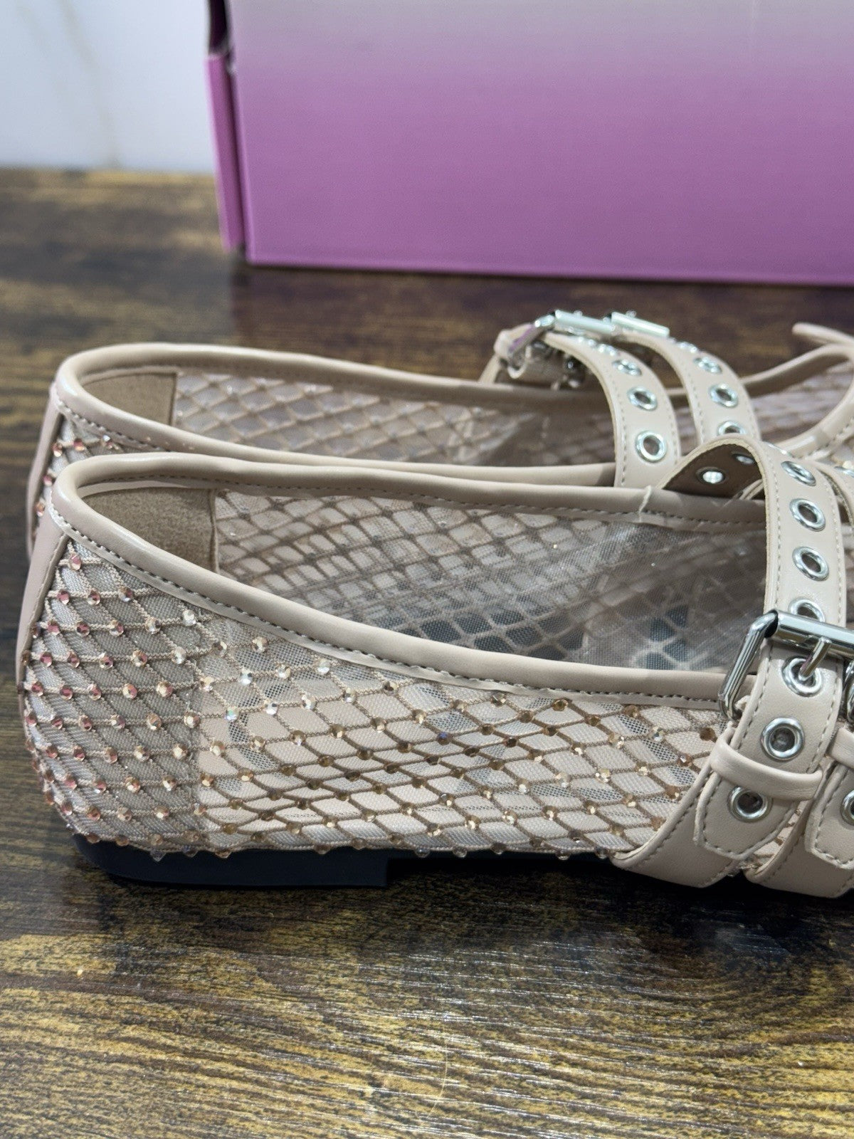 Ballerina Loafer Anna Pelle Rosa  Intrecciata Donna 36