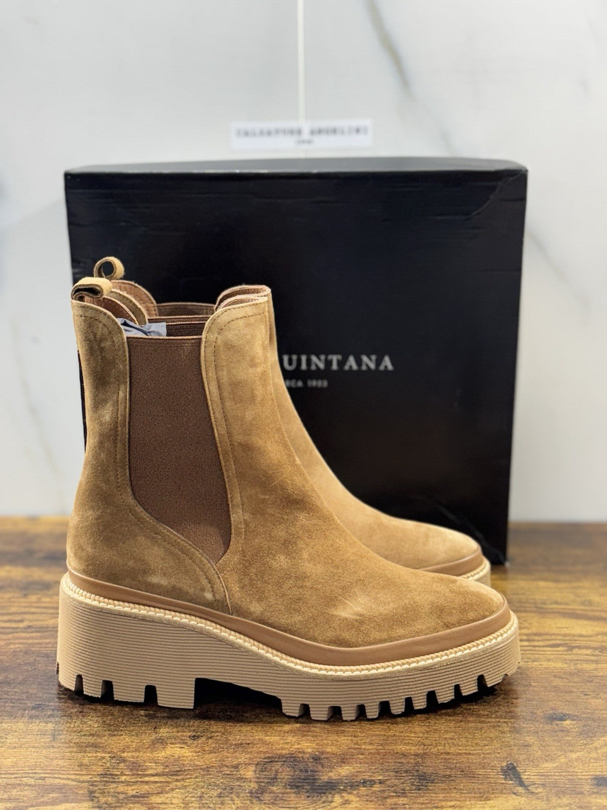 Pons Quintana Stivaletto Donna Carm B Suede Cuoio    Zeppa  Luxury Boot 40