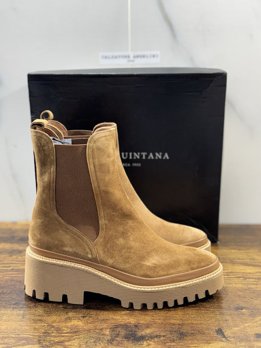 Pons Quintana Stivaletto Donna Carm B Suede Cuoio    Zeppa  Luxury Boot 40