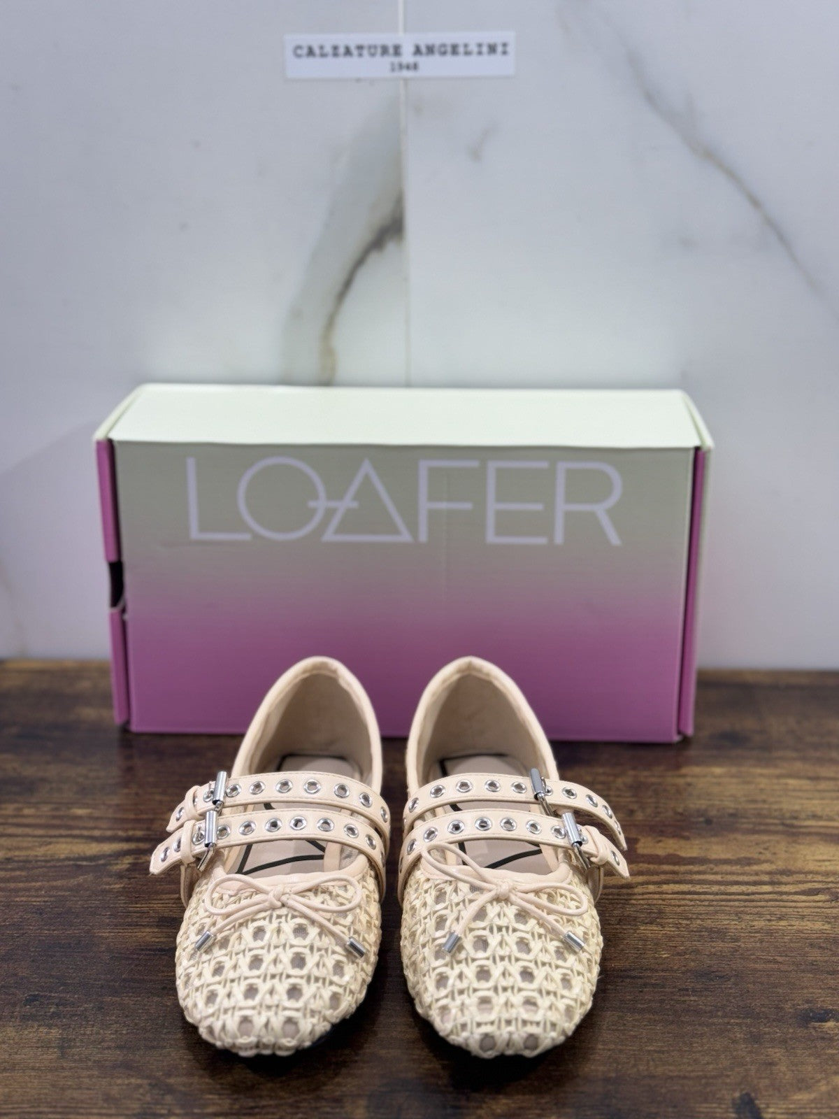 Ballerina Loafer Anna Pelle Nude   Intrecciata Donna 37