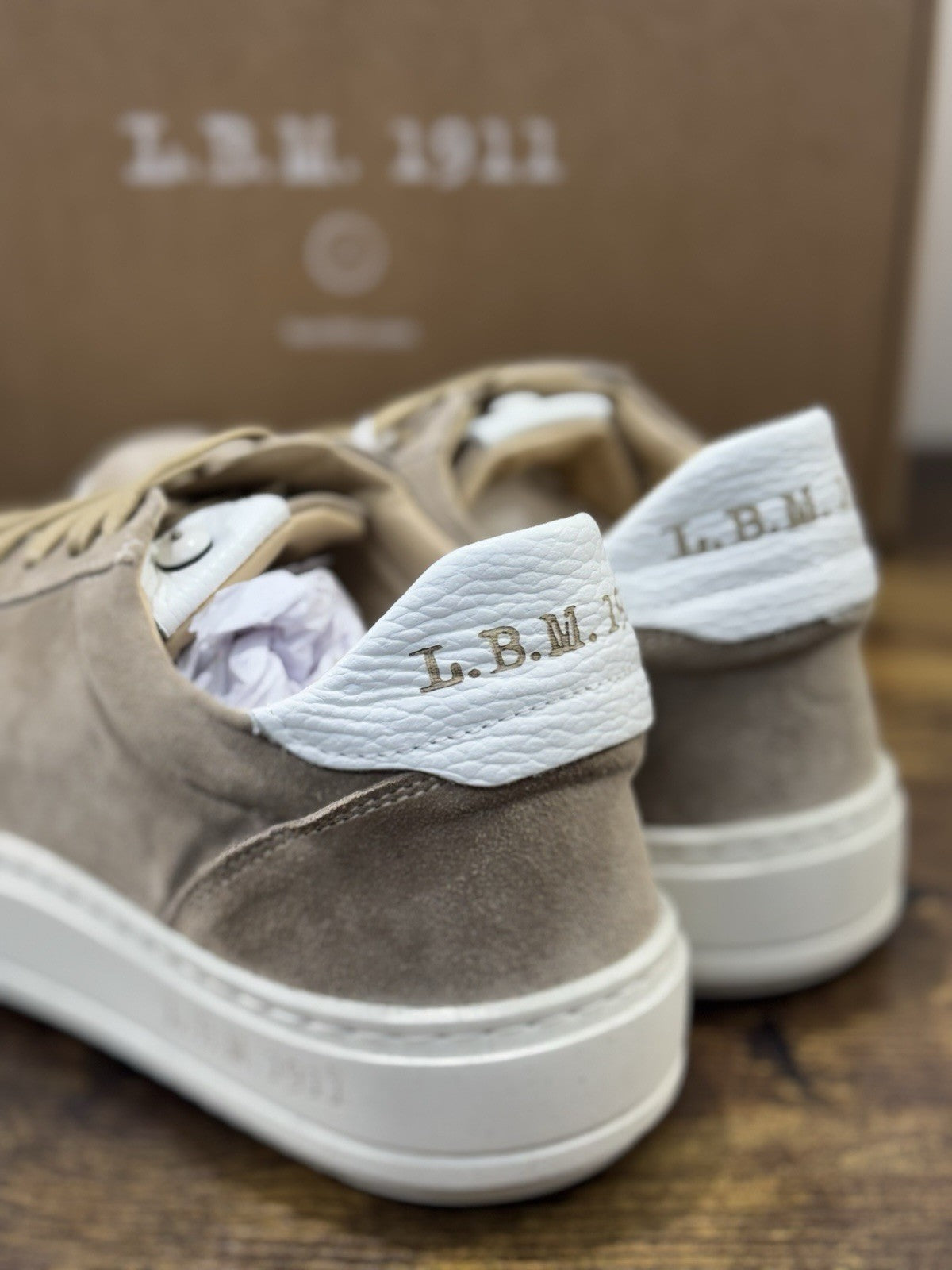 L.B.M 1911 Sneaker Suede Beige Casual Scarpa Uomo 41