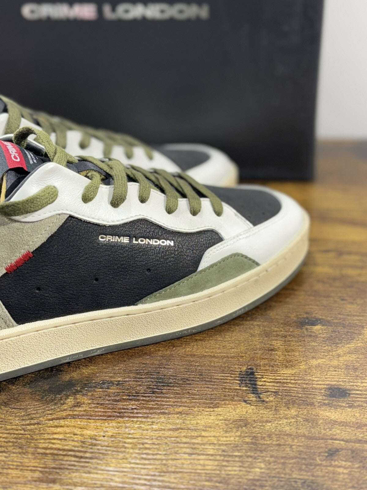 Crime London Sneaker Uomo Chelsea Verde Bianca       Pelle  Casual Men Shoes 44