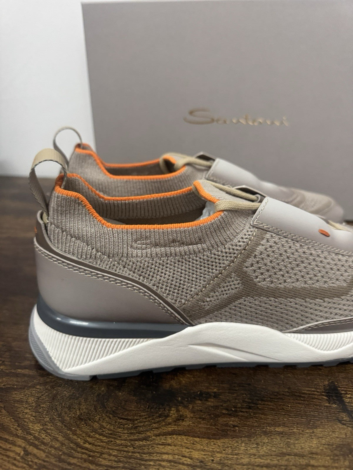 Santoni Innova Sneaker Beige Casual Luxury Santoni Scarpa Uomo 41.5