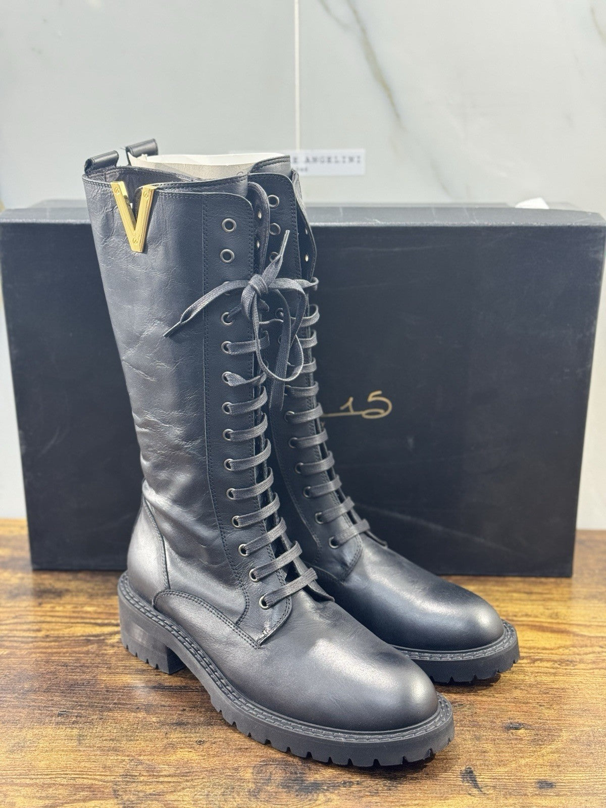 Via Roma 15 Anfibio Donna Nero Pelle Nero V Logo 41