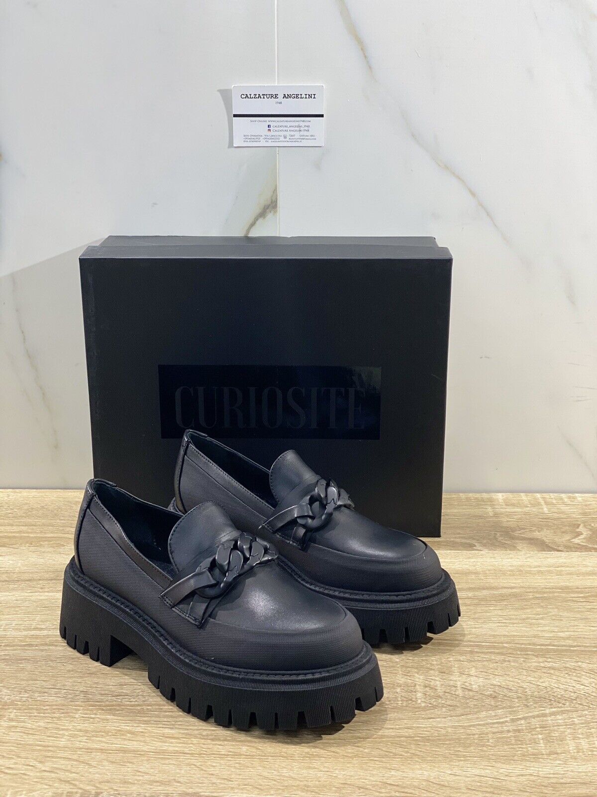 Curiosote’ Mocassino Donna In Pelle Nera 1891 Fondo Command 40