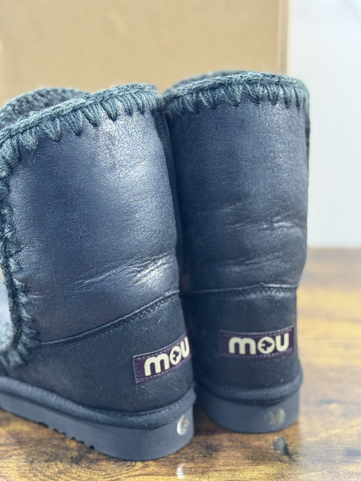 Mou Eskimo Boot 24 Cm  Nero Laminato Casual Mou Woman Boot 36