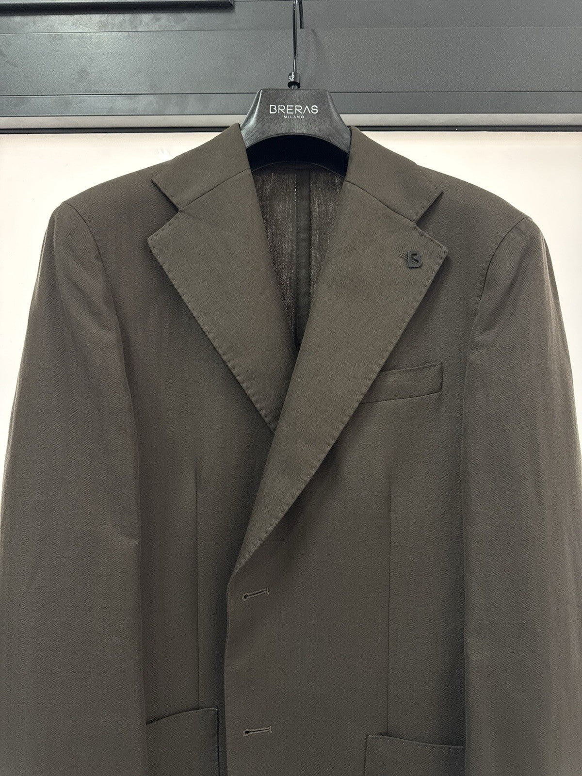 Breras Milano Giacca 2 Bottoni Cotone E Lino    Marrone Uomo 52