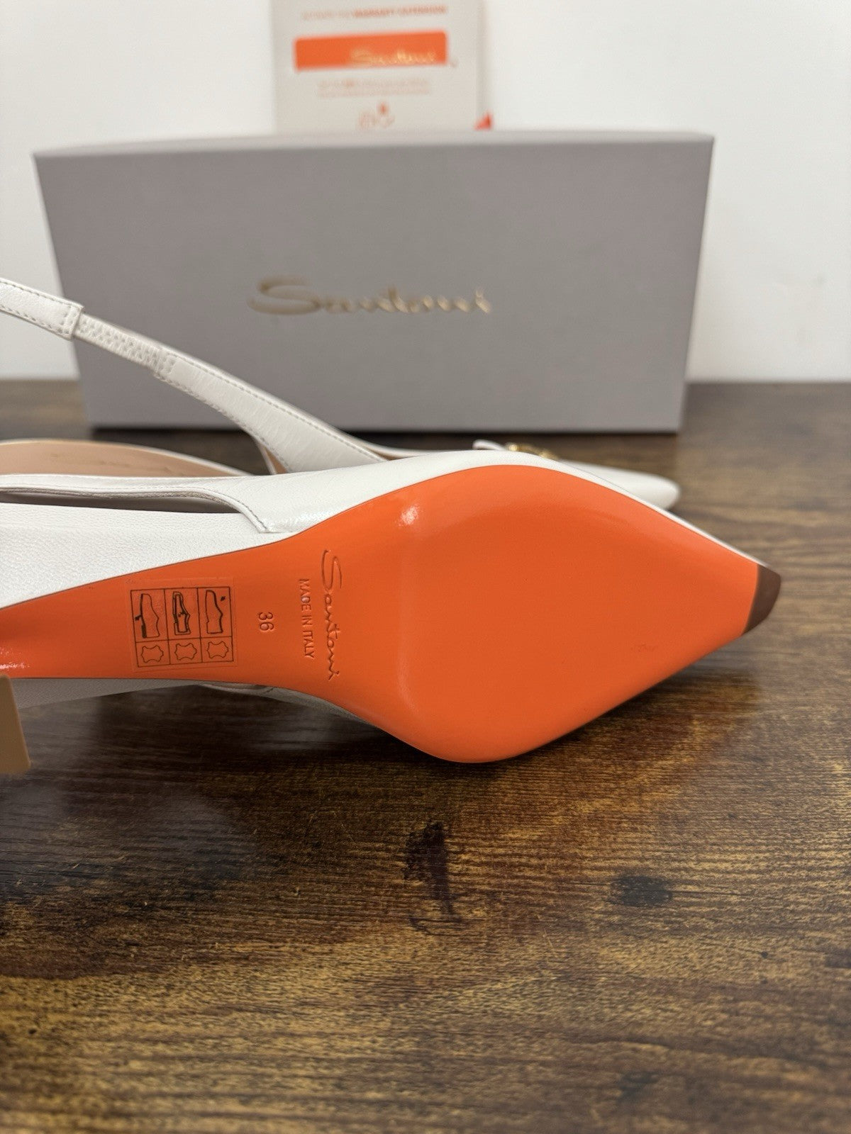 Santoni Sandalo  Sling Back Pelle Bianca  Luxury Santoni Woman Shoes 36