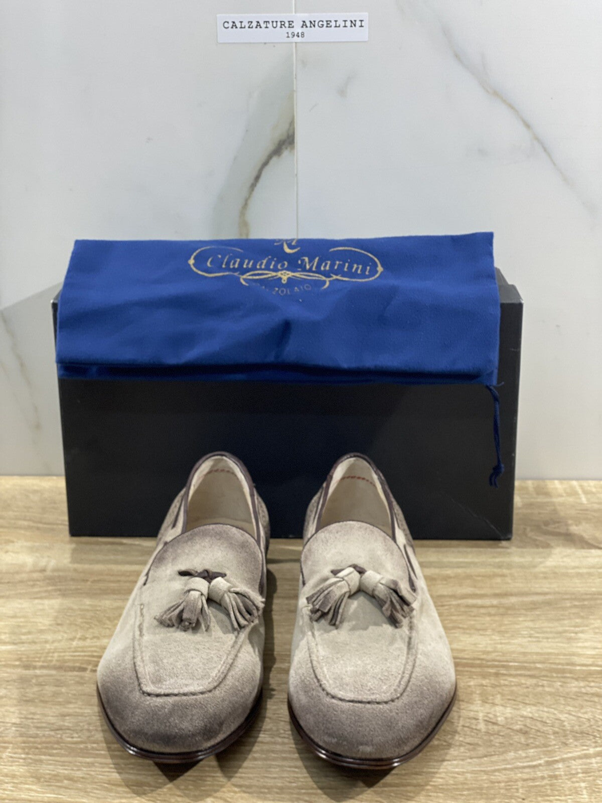 Claudio Marini Calzolaio Mocassino Uomo Suede Nappine Lux  Handmade 42.5