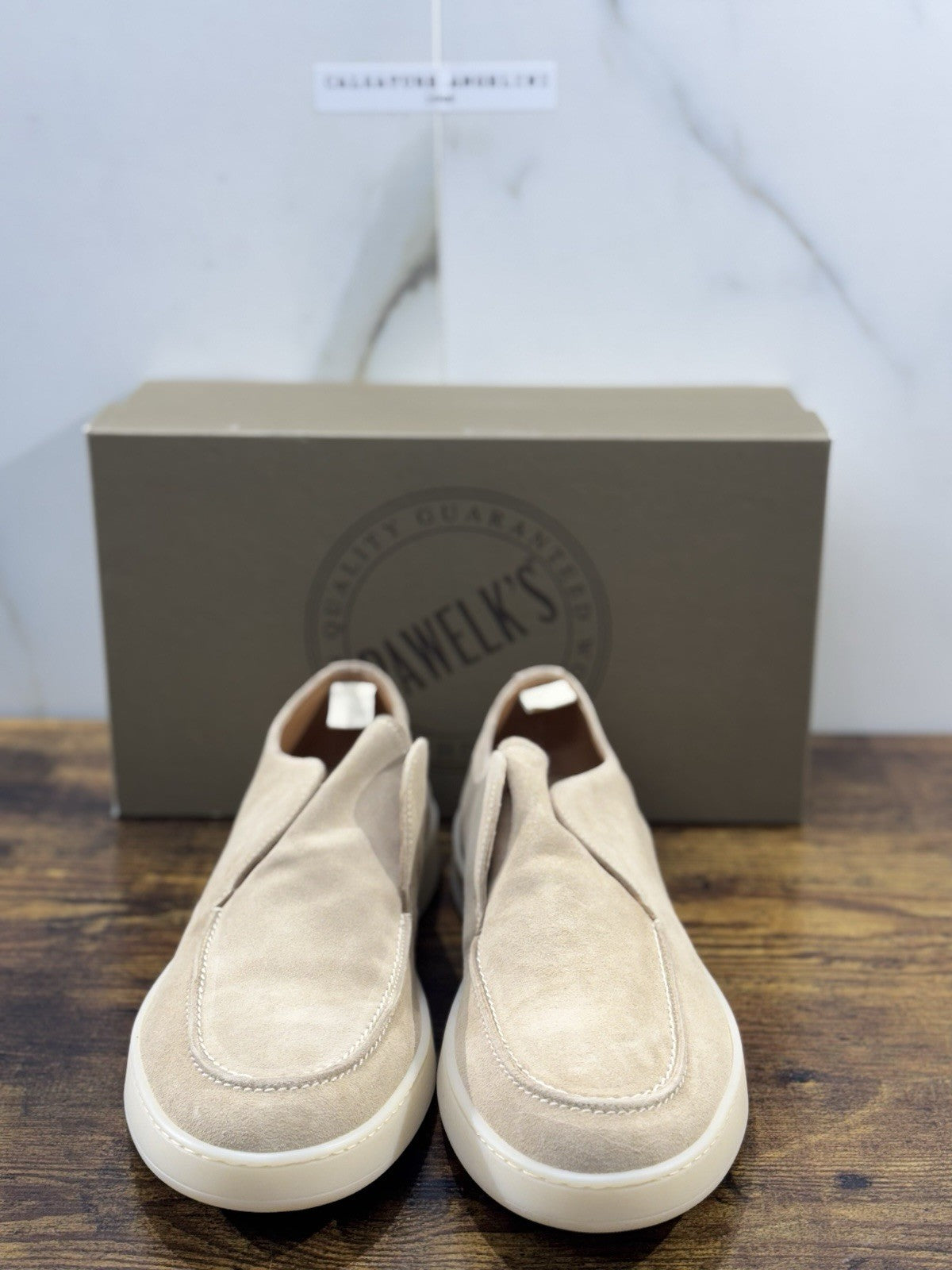 Pawelk’s Mocassino Slip On Suede Beige    Made  In Italy Ultra Flexible Uomo 45