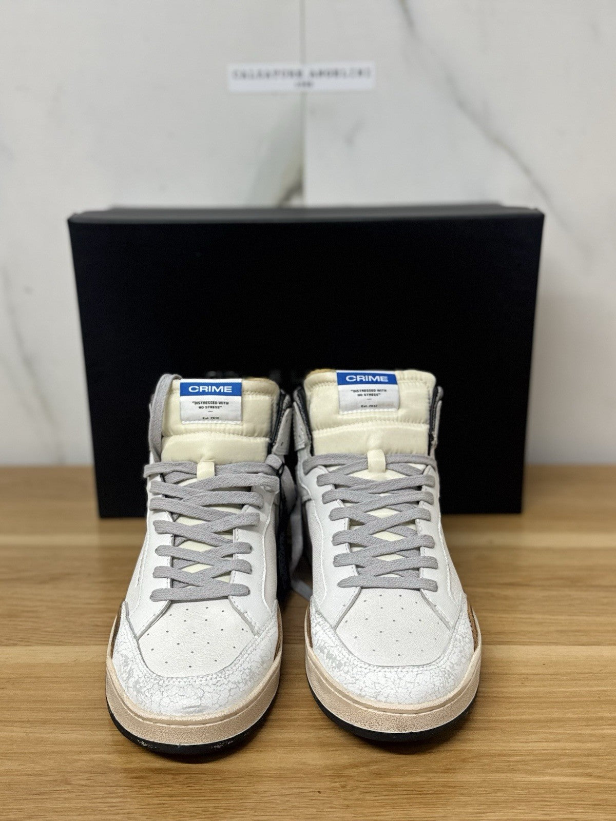 Crime London Sneaker Chelsea Casual Mid Pelle Bianca Uomo 41