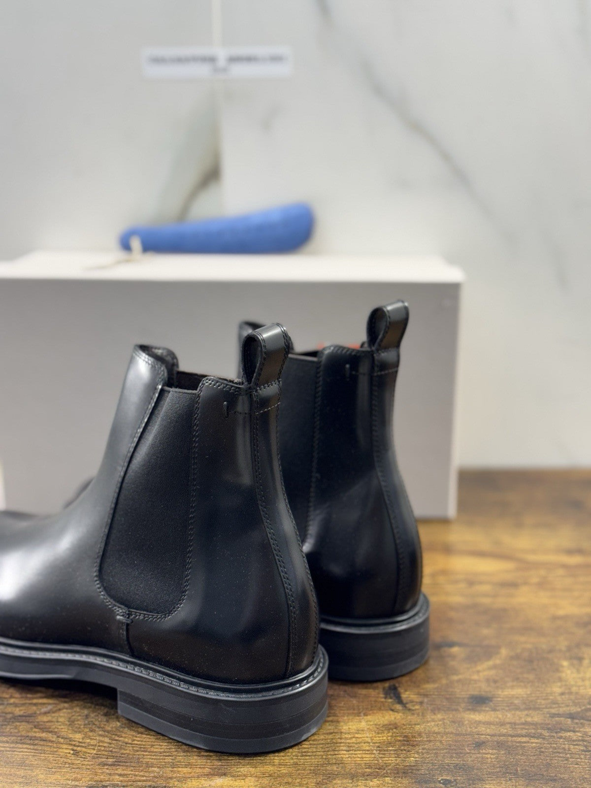 Henderson Baracco Chelsea Boot  Pelle Nero Luxury Handmade  Uomo 42.5