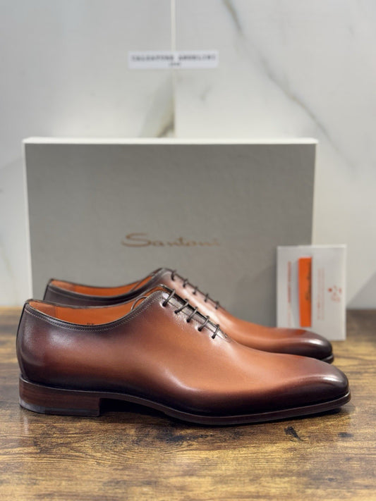 Santoni Stringata 5 Fori Limited Custom Made Andrea Santoni  Pelle Cuoio 42
