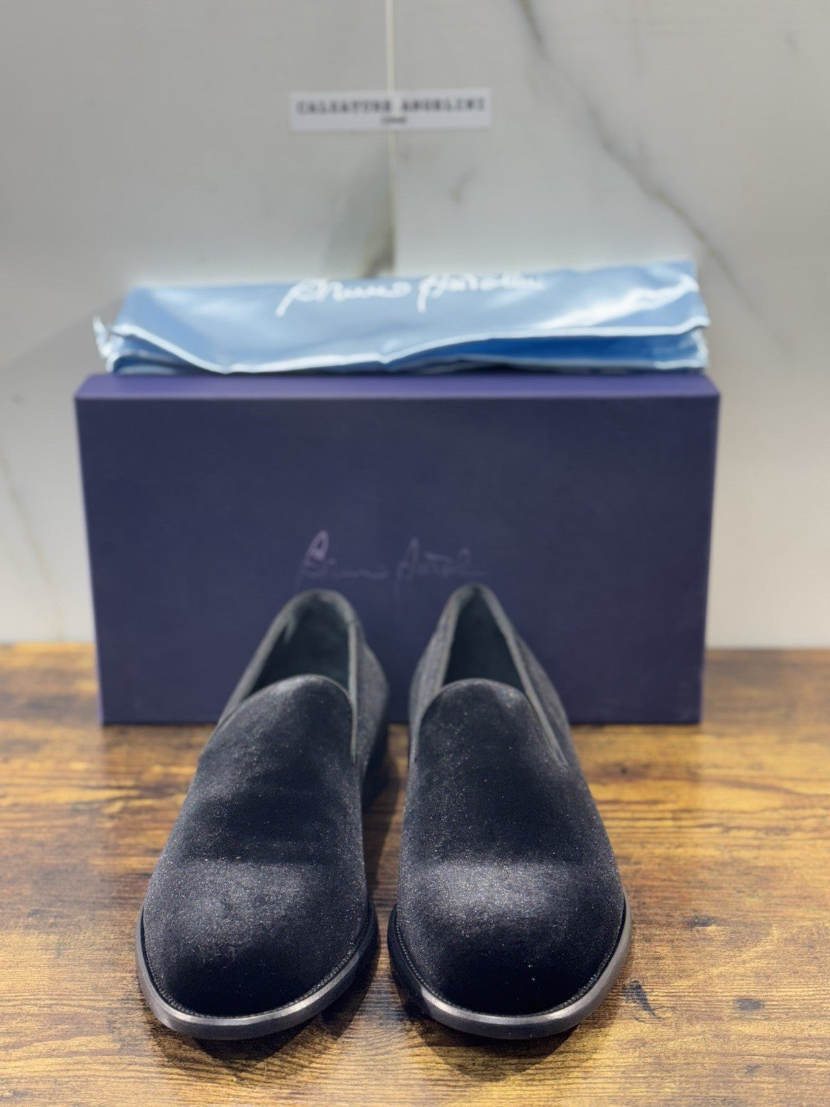 Bruno Antolini Mocassino Uomo Velluto Nero Elegante 43.5