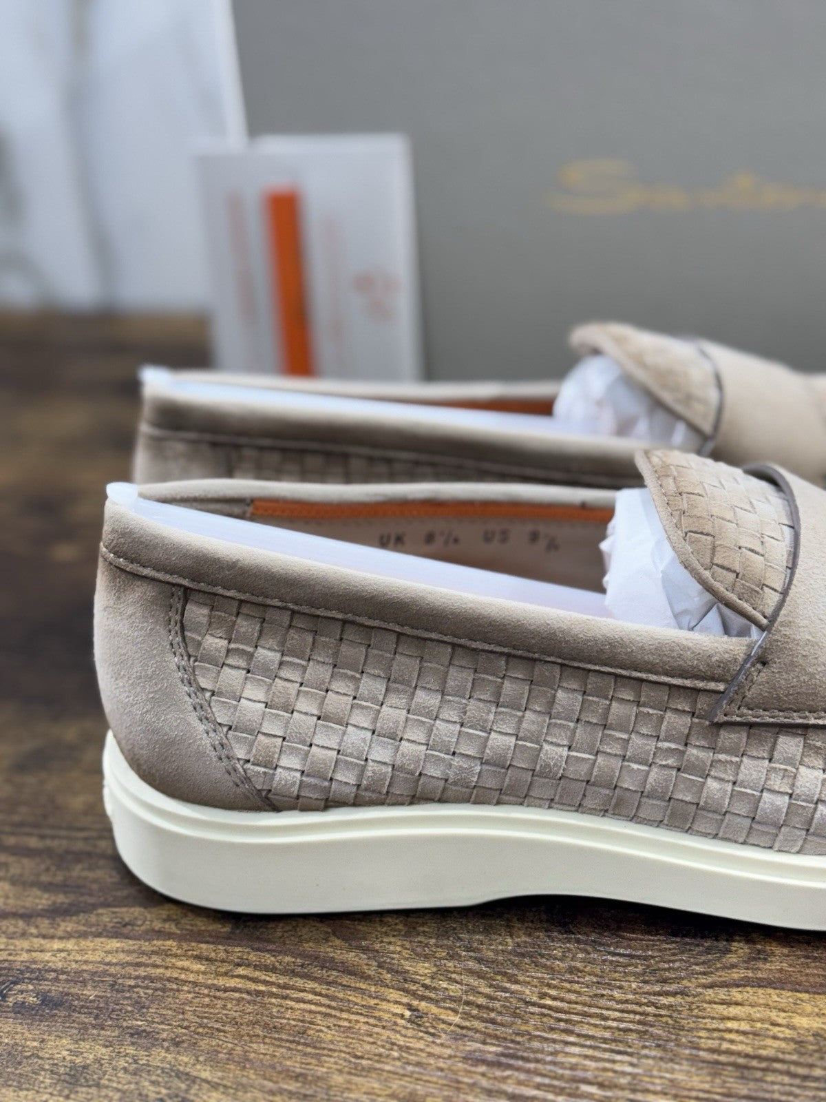 Santoni Mocassino Summer Walk Suede Beige Luxury Santoni Scarpe Uomo 42.5