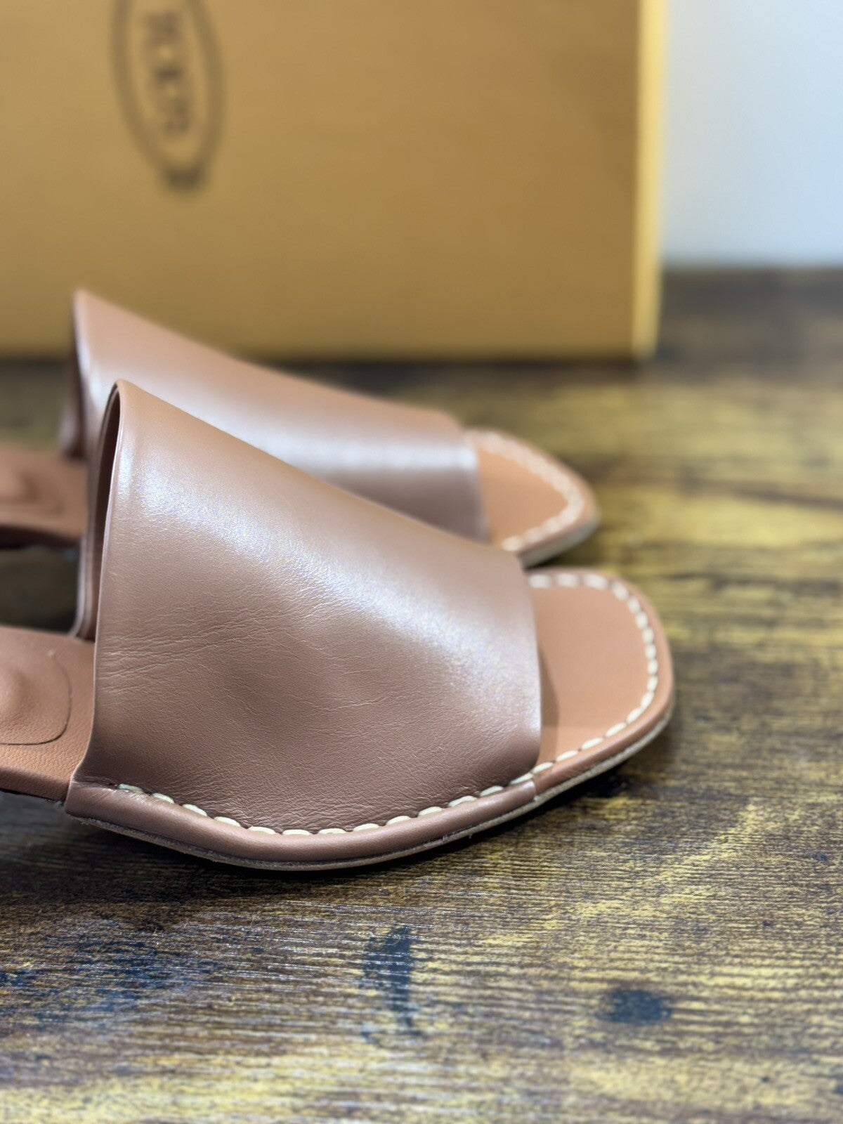 Tod’s Sandalo Donna Pelle Cuoio  Ciabatta Luxury Tod’s Woman Shoe 38
