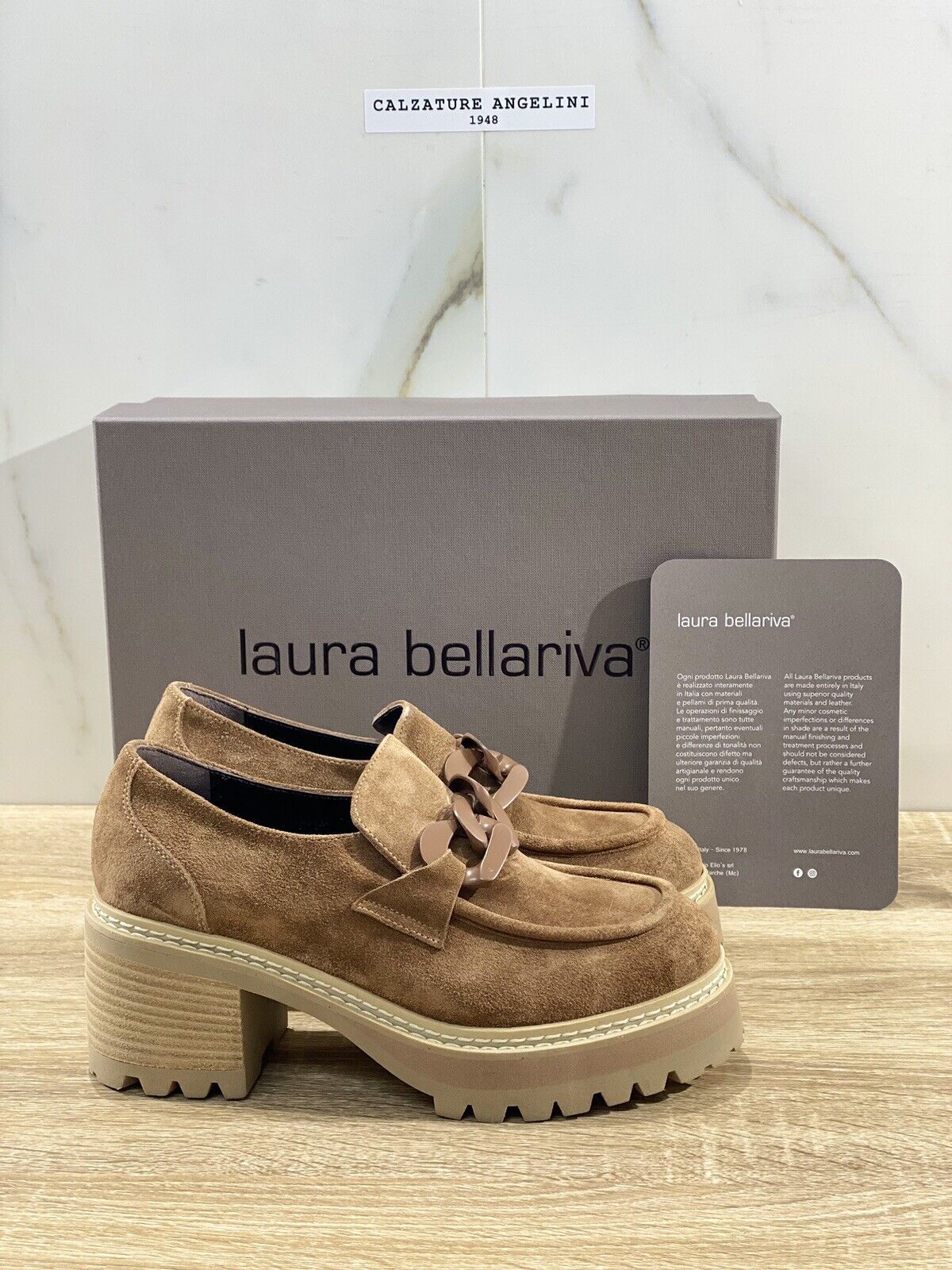 Laura Bellariva Mocassino donna suede cuoio tacco 37