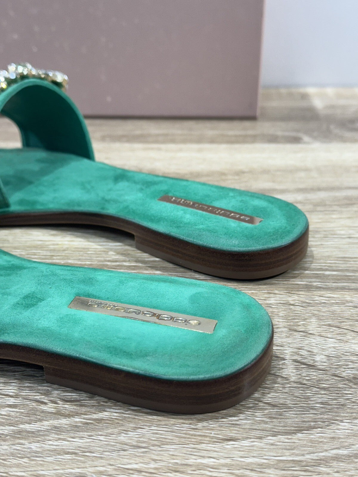 Eddi Cuomo Luxury Sandals Donna In Pelle Verde     Fatti A Mano  Handmade 38