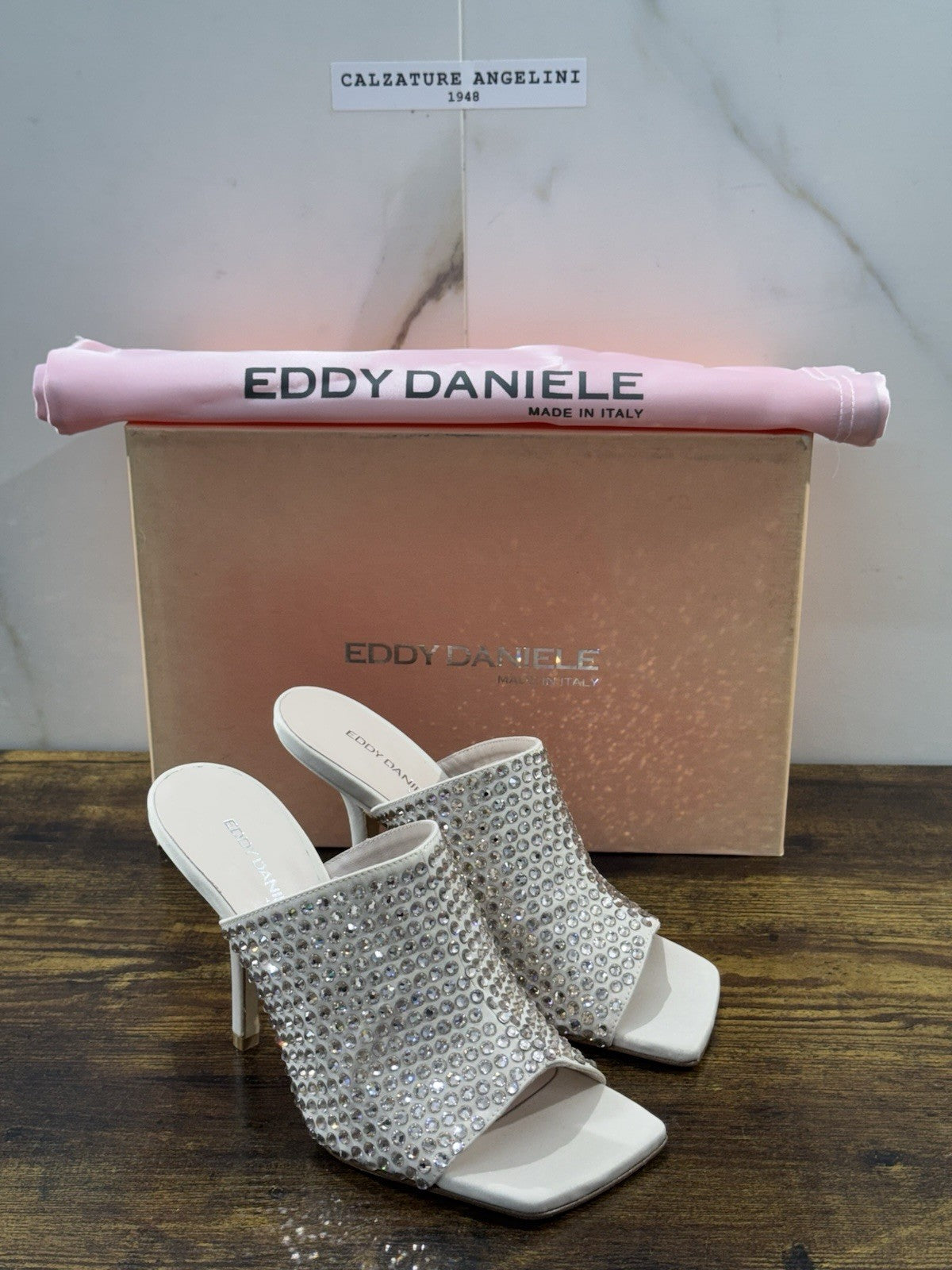 Eddy Daniele Sandalo Nude  Real Swarovski Con Tacco Donna 37.5