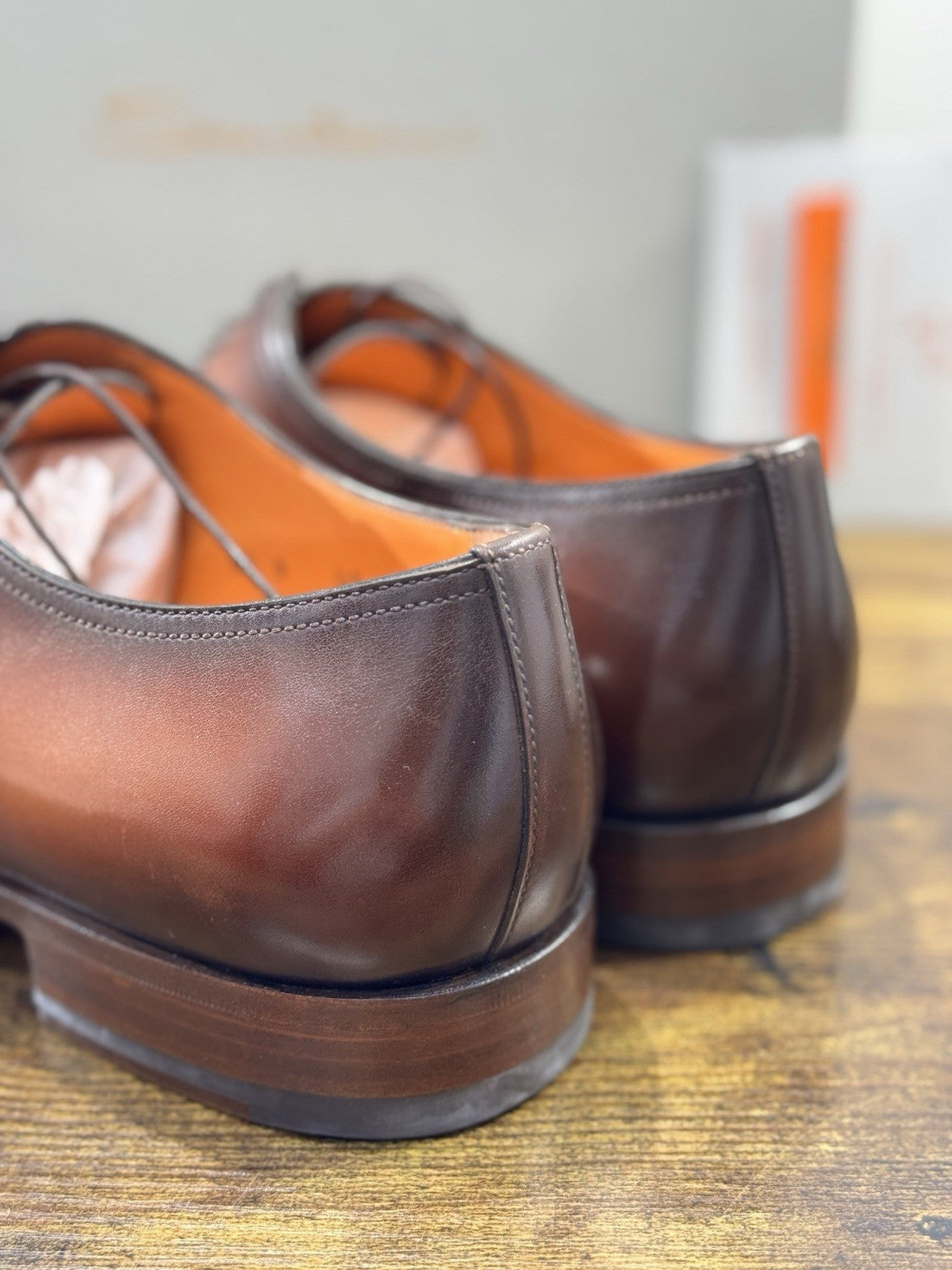 Santoni Stringata 5 Fori Limited Custom Made Andrea Santoni  Pelle Cuoio 42