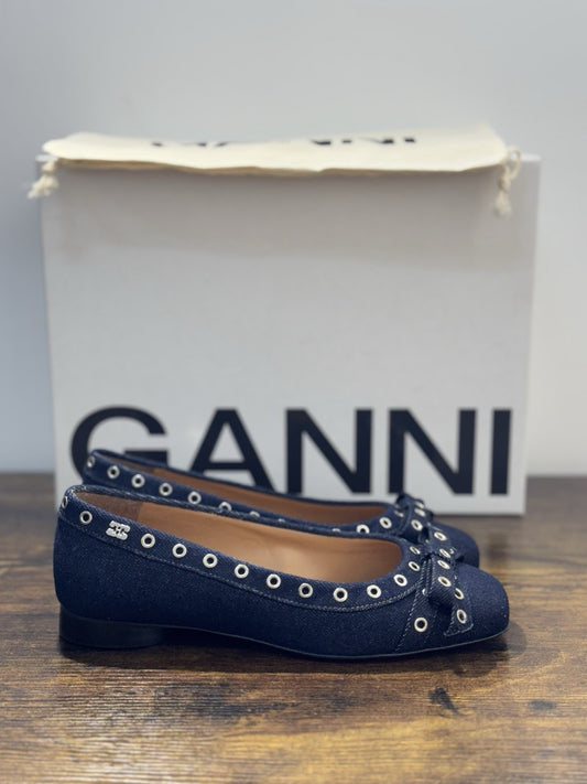 Ganni Ballerina  In Denim Blu  Casual Ganni Scarpa Donna 37