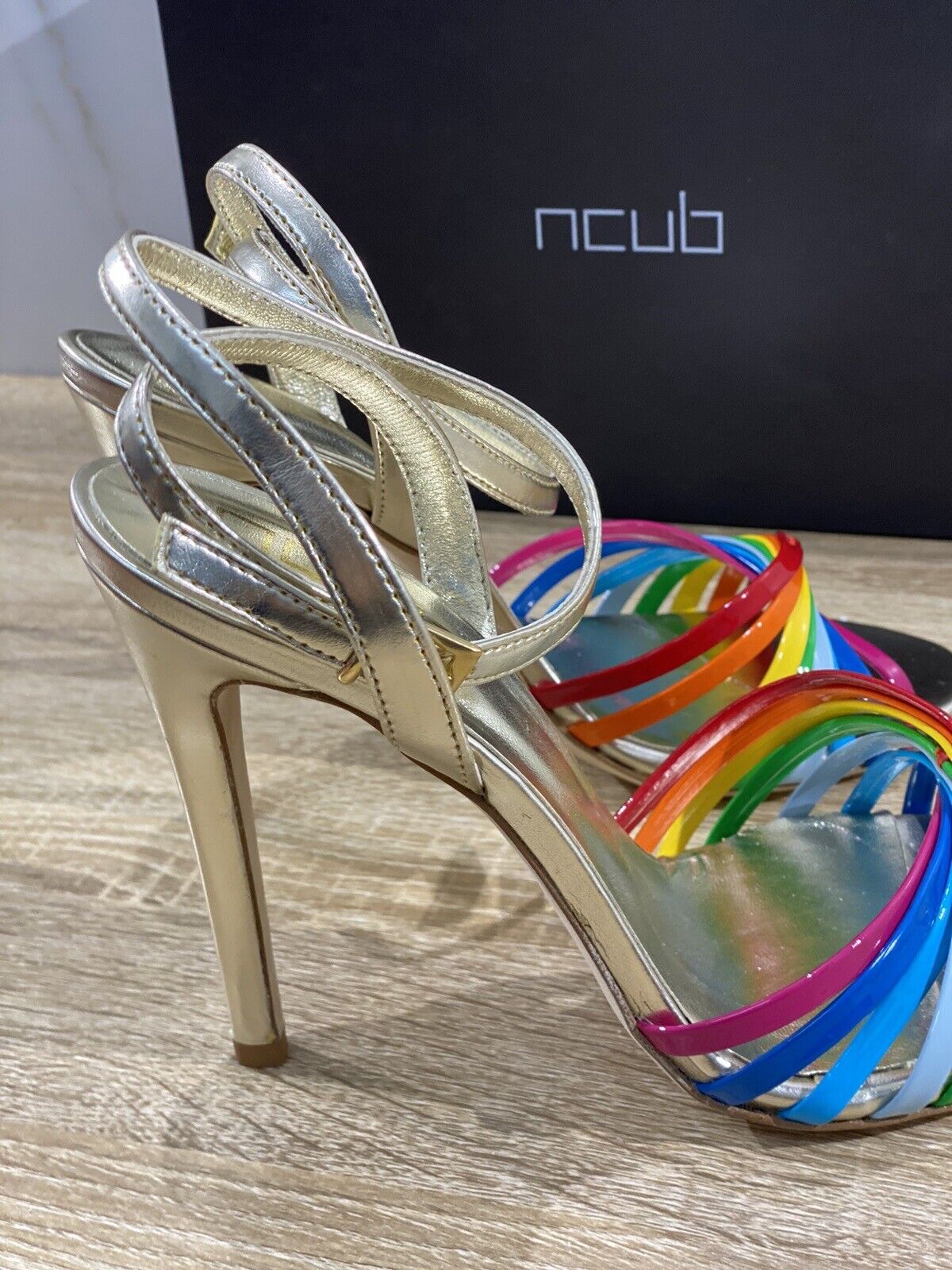 NCUB Sandalo Donna Modello Aura Laminato Luxury Woman Sandal 39