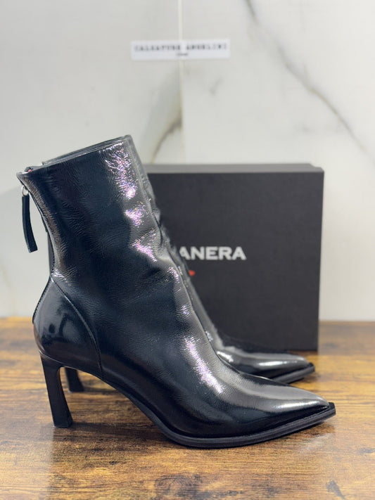 HALMANERA Boot  Donna Rama Pelle Nero   Con Tacco Casual Handmade Boot 38