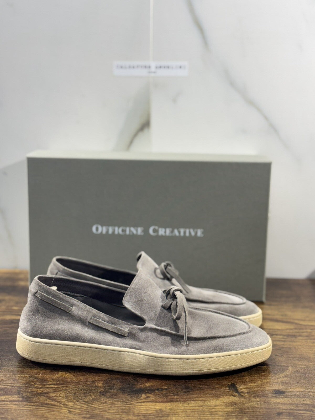 Officine Creative Herbie  Sneaker Uomo Suede Grigi  Luxury Soft Fondo Lattice 41