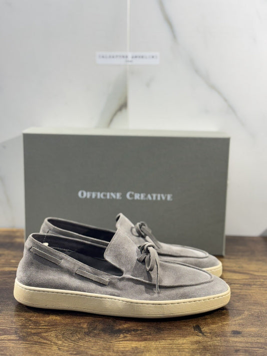 Officine Creative Herbie  Sneaker Uomo Suede Grigi  Luxury Soft Fondo Lattice 41