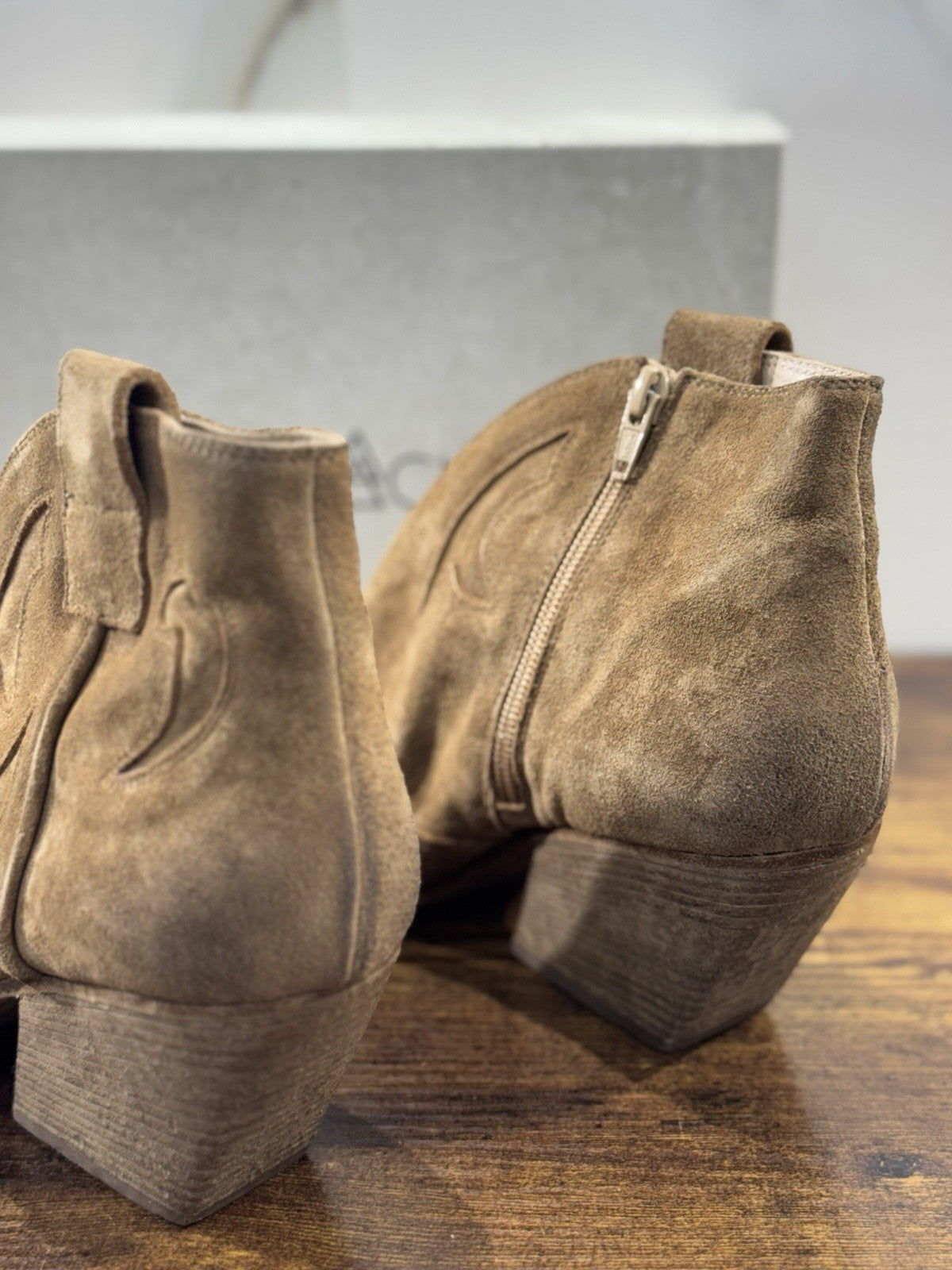 Elena Iachi Texano  Suede Camel Luxury Texan Boot Donna 41