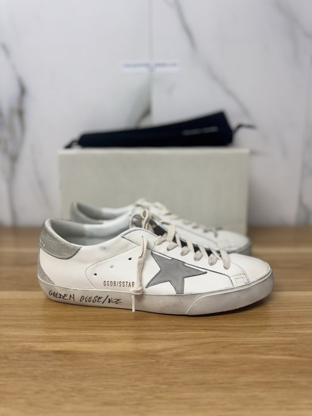 Golden Goose Super Star Bianca Ice Grey Luxury Golden Goose Uomo 40