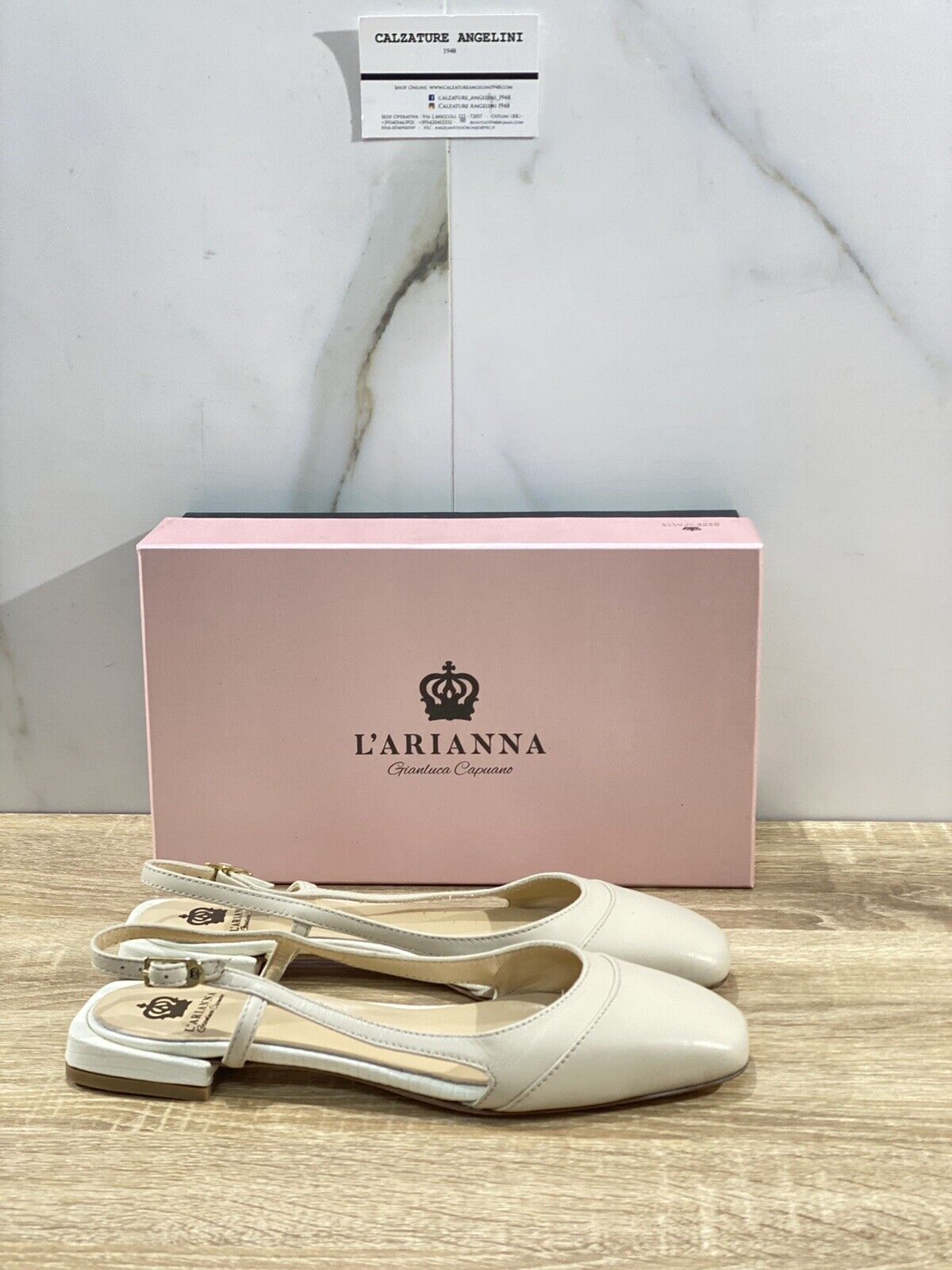 L’arianna Ballerina  donna CH1342     pelle Latte      Sling Back 38