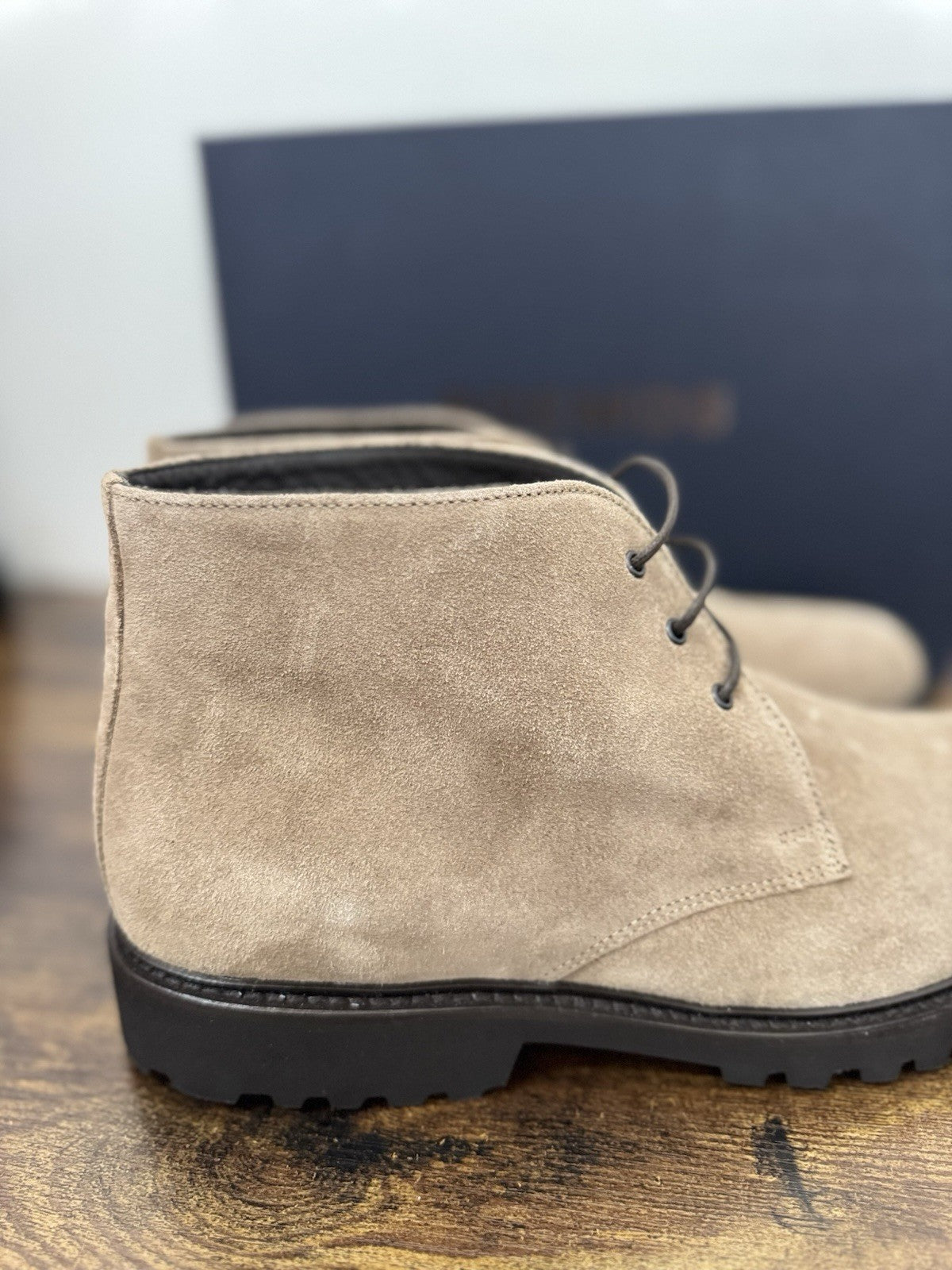 Boemos Polacchino Suede Beige 100% Made In Italy Casual Boot Uomo 44