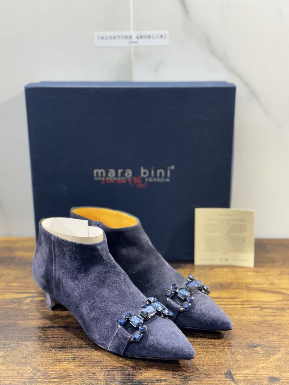 Mara Bini Stivaletto Donna Lavorazione A Sacchetto  Con Tacco Suede Blu 36