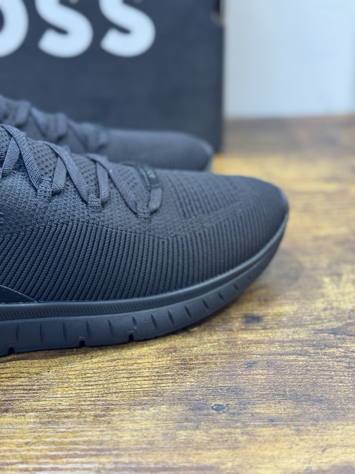 Boss Sneaker Knit Nera Casual Scarpa Uomo Boss 45