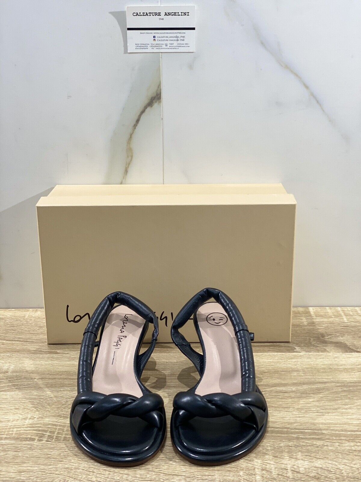 Lorena Paggi sandalo donna 21552R in pelle nera imbottito 41